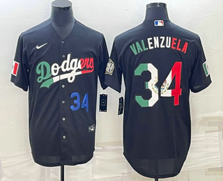Men's Los Angeles Dodgers #34 Fernando Valenzuela Number Mexico Black Cool Base Stitched Baseball Jerseys,We sell and wholesale Men's Los Angeles Dodgers #34 Fernando Valenzuela Number Mexico Black Cool Base Stitched Baseball Jerseys on line form chian!